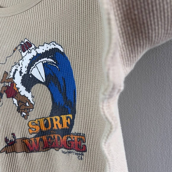 Y2K HOLLISTER Surf Graphic Waffle Knit Long Sleeve Shirt Skater Coastal Men’s M - Picture 8 of 10